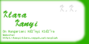 klara kanyi business card